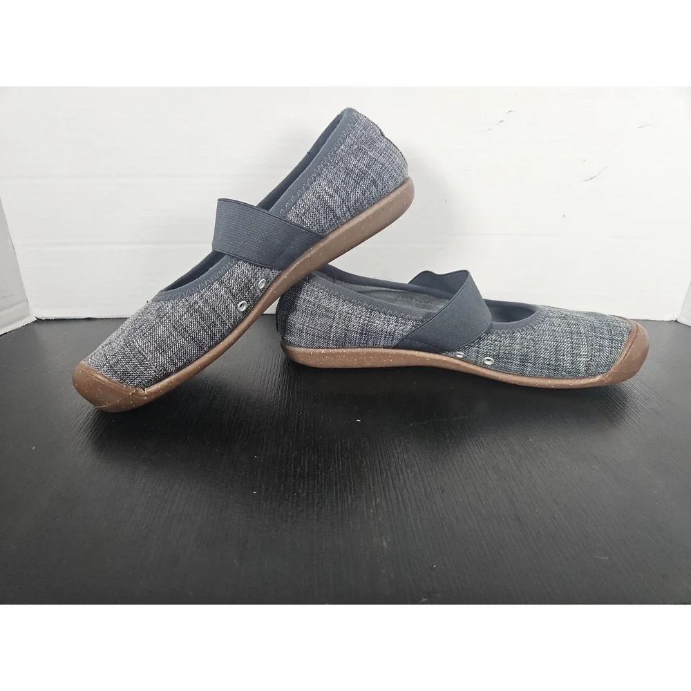 KEEN Women's Size 7 Sienna MJ Black/Gray Canvas Slip-On Mary Jane Shoes Nice